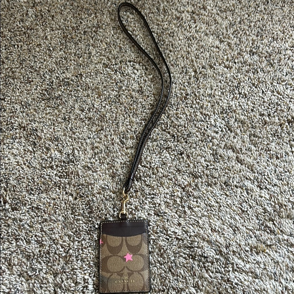 Coach Brown and Pink Card Holder